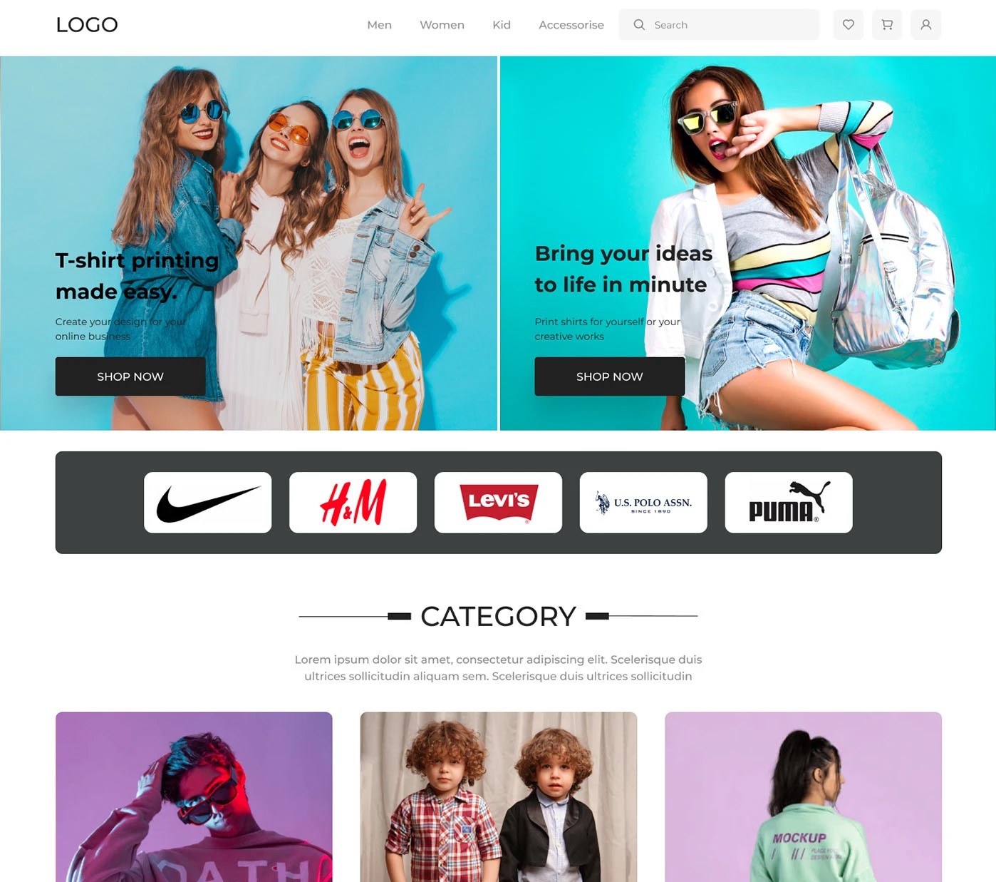 UI/UX Design of Clothing e-commerce